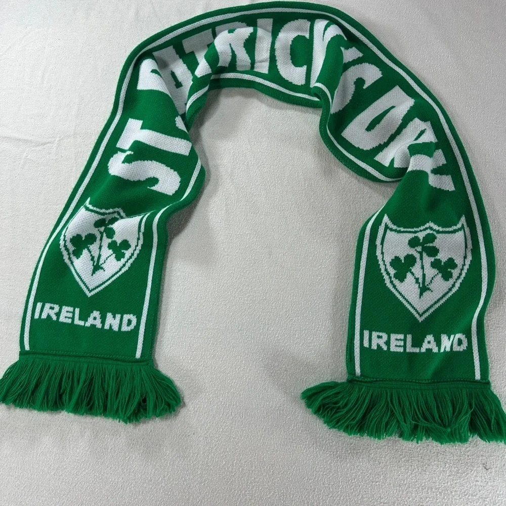 Green St. Patrick's Day Ireland Soccer Style Scarf 60” Long